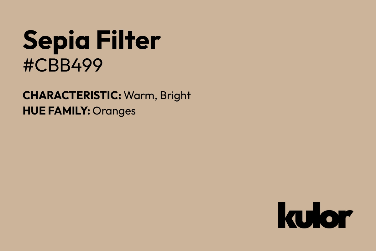 Sepia Filter is a color with a HTML hex code of #cbb499.