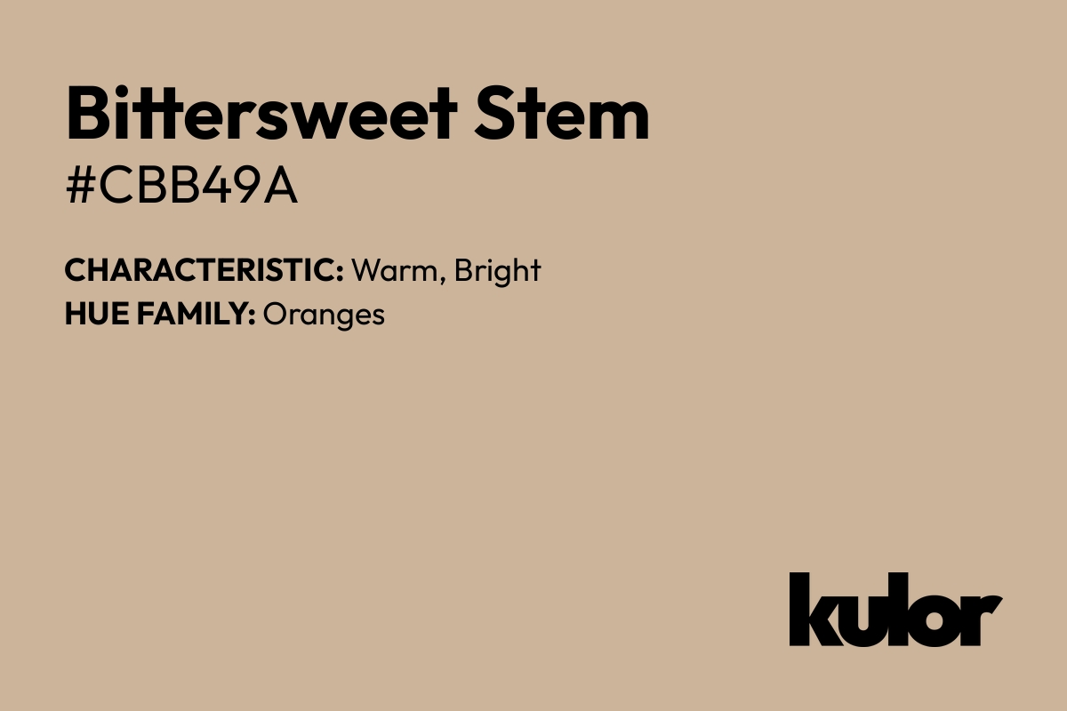 Bittersweet Stem is a color with a HTML hex code of #cbb49a.