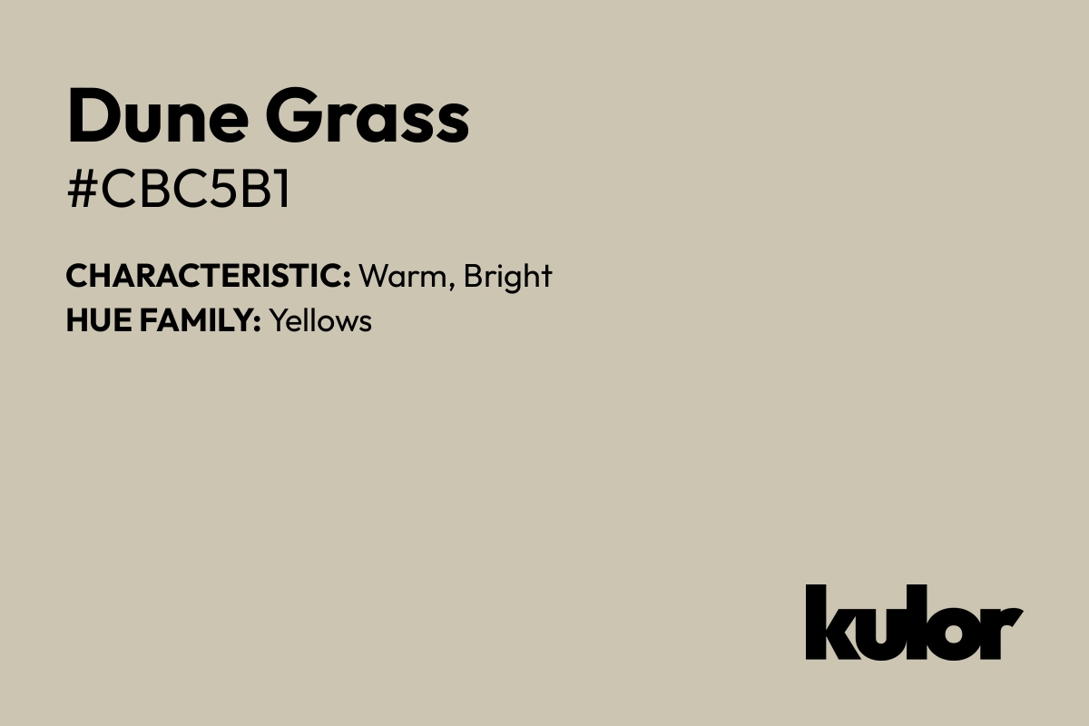 Dune Grass is a color with a HTML hex code of #cbc5b1.