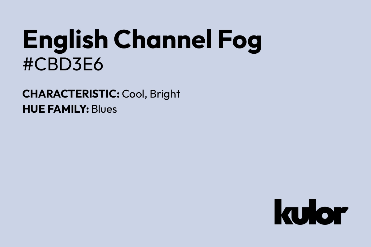 English Channel Fog is a color with a HTML hex code of #cbd3e6.