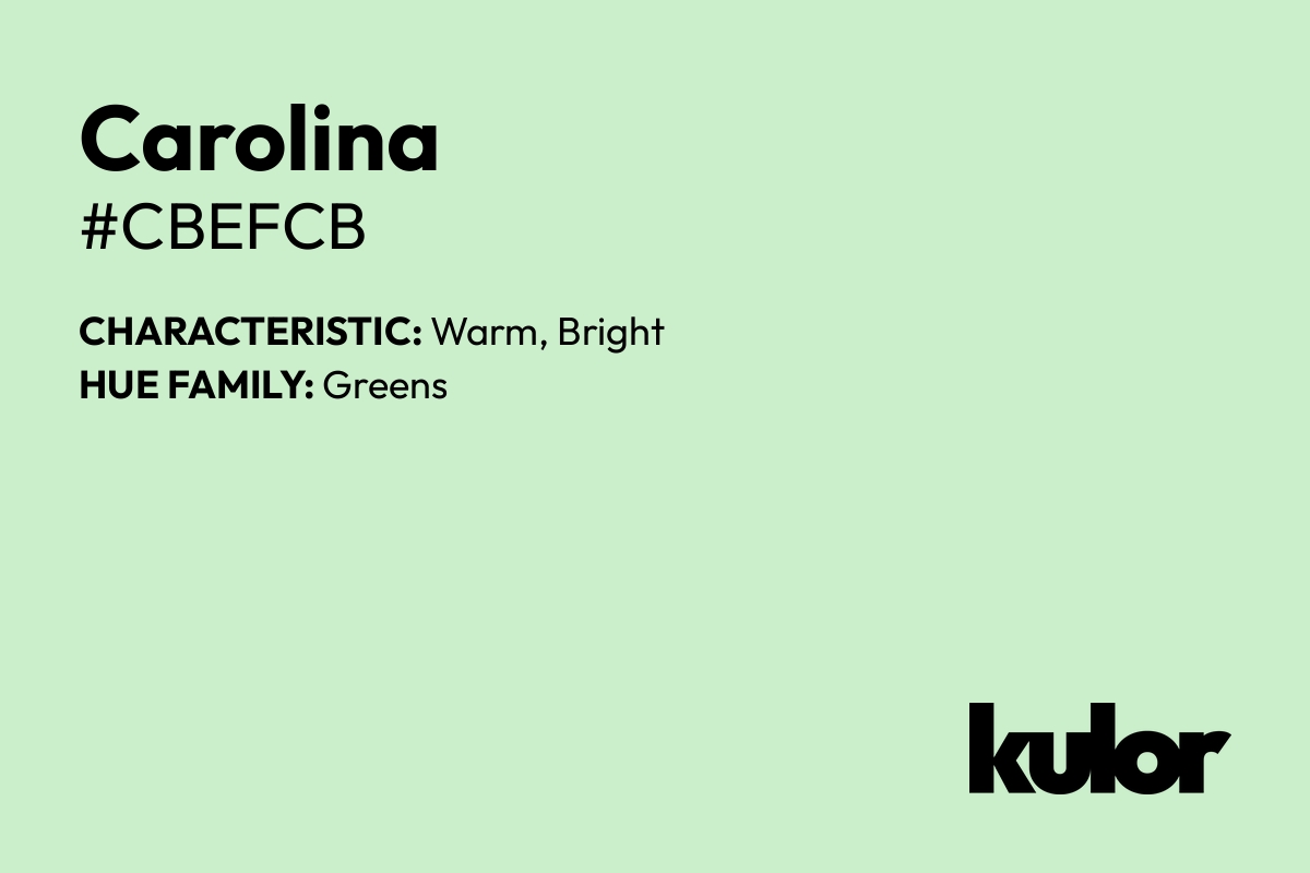 Carolina is a color with a HTML hex code of #cbefcb.