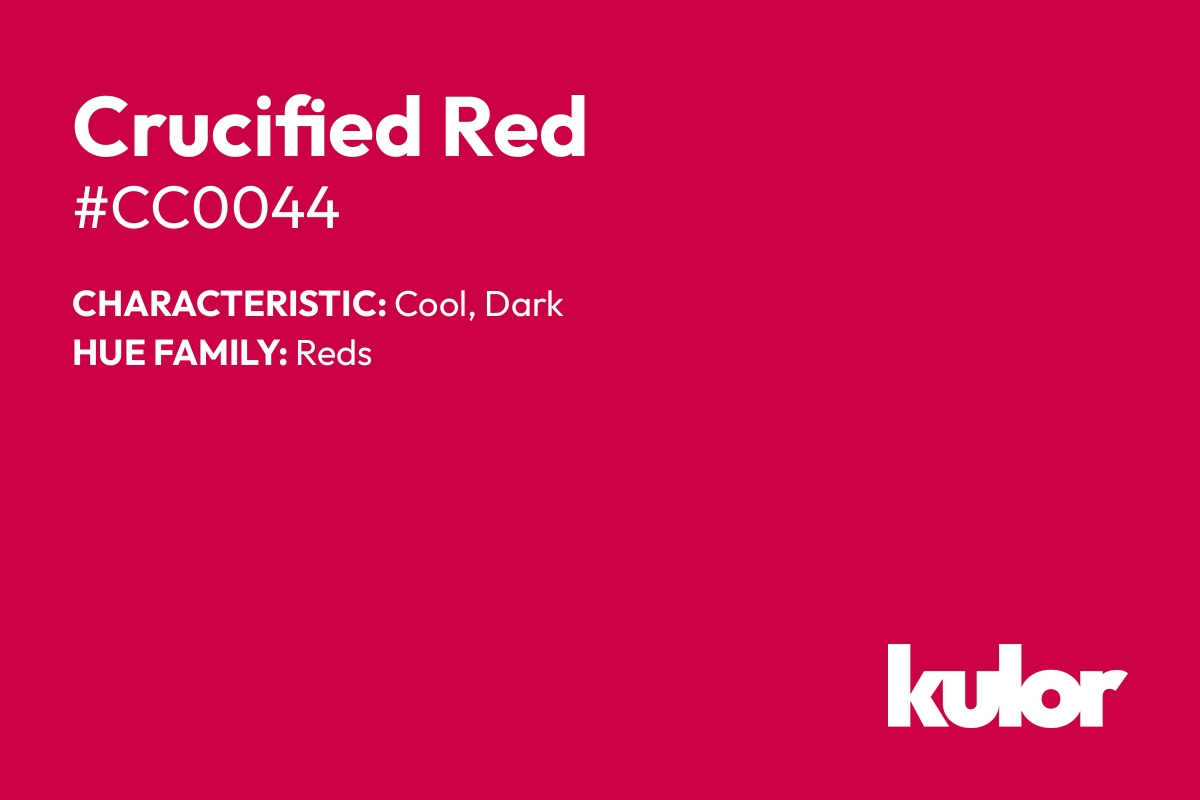 Crucified Red is a color with a HTML hex code of #cc0044.