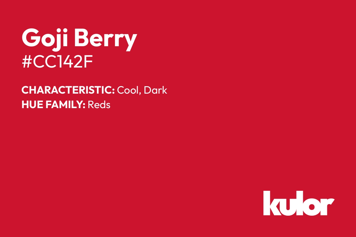 Goji Berry is a color with a HTML hex code of #cc142f.