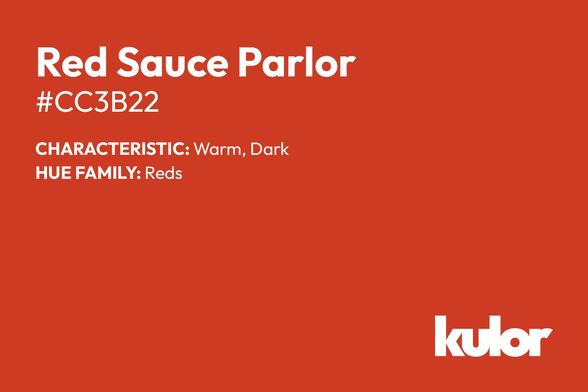 Red Sauce Parlor is a color with a HTML hex code of #cc3b22.