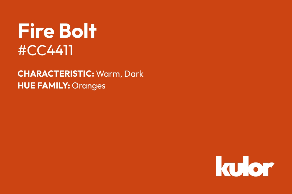 Fire Bolt is a color with a HTML hex code of #cc4411.