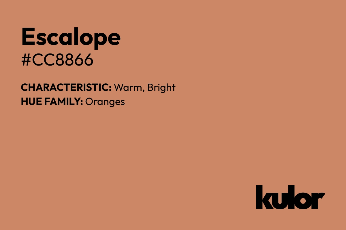 Escalope is a color with a HTML hex code of #cc8866.