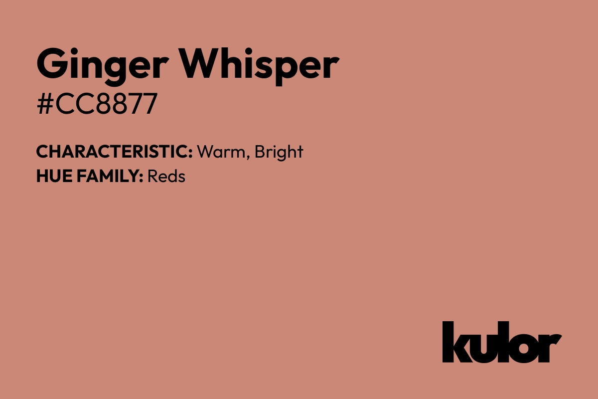 Ginger Whisper is a color with a HTML hex code of #cc8877.