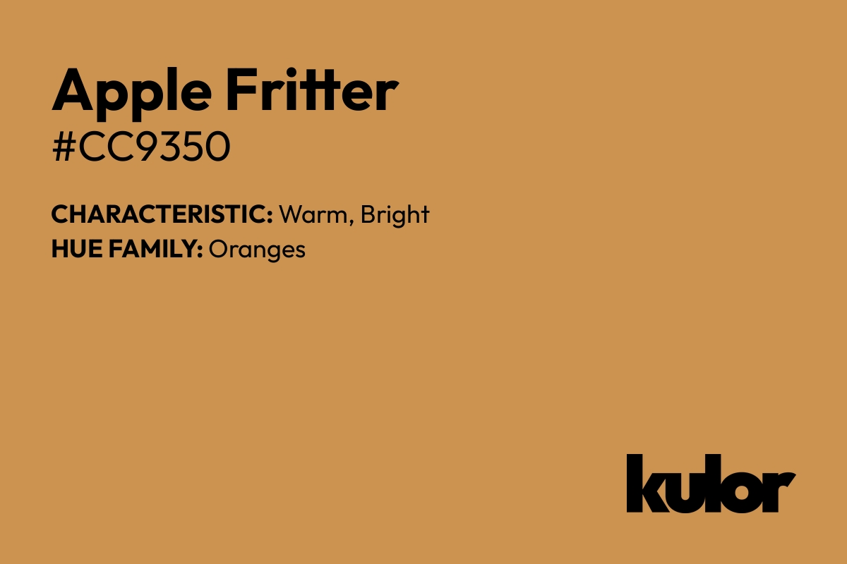 Apple Fritter is a color with a HTML hex code of #cc9350.