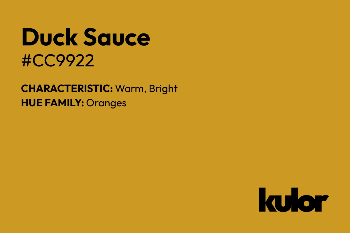 Duck Sauce is a color with a HTML hex code of #cc9922.