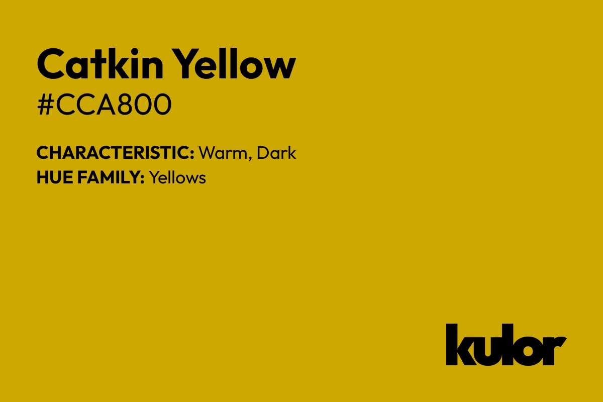 Catkin Yellow is a color with a HTML hex code of #cca800.