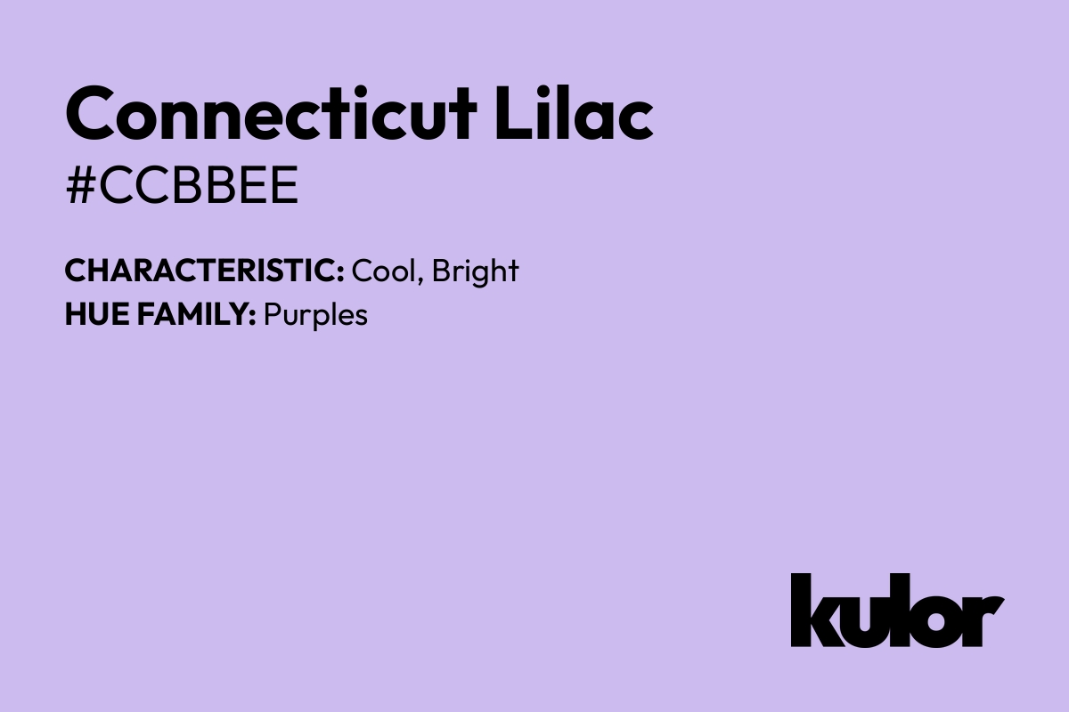 Connecticut Lilac is a color with a HTML hex code of #ccbbee.