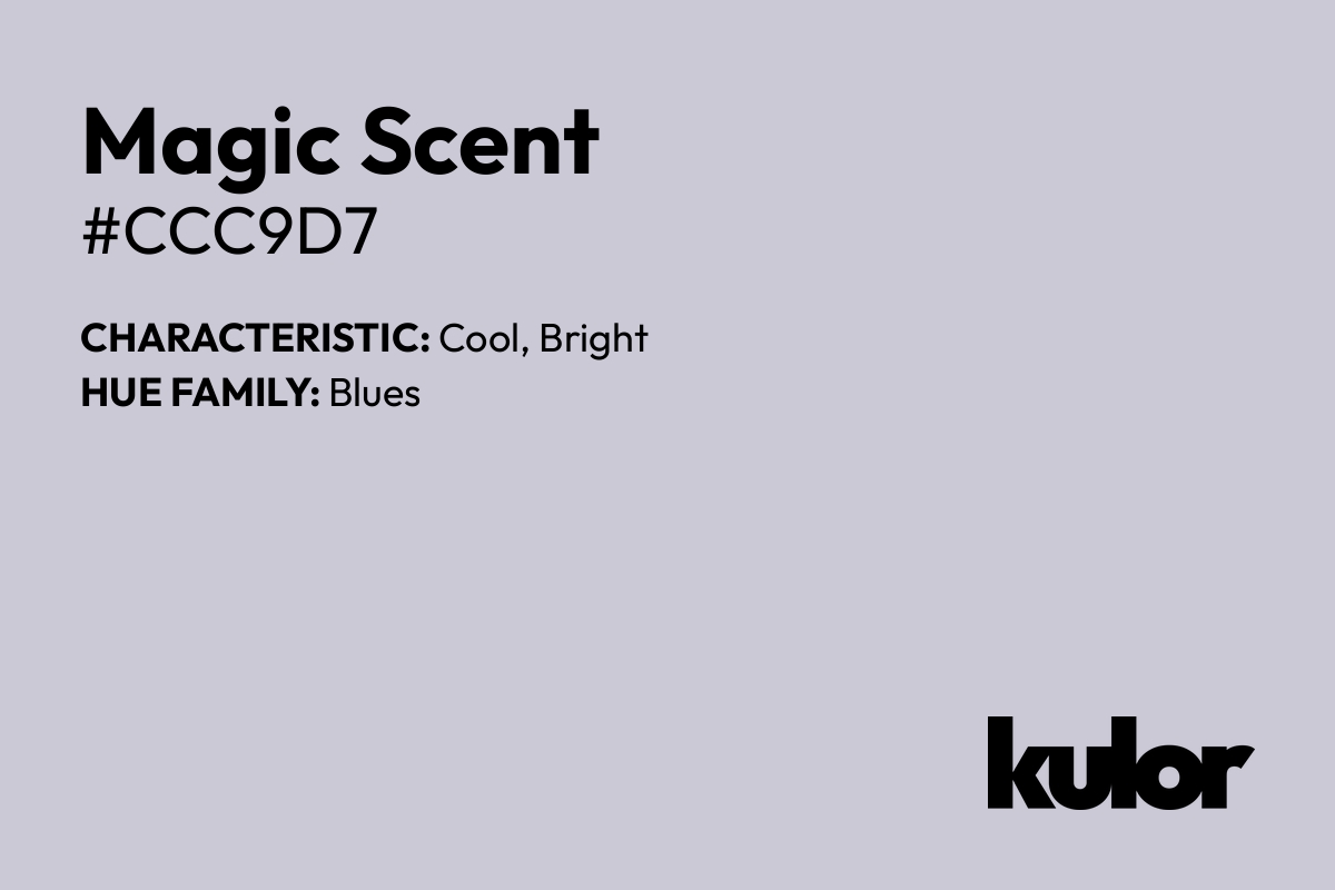 Magic Scent is a color with a HTML hex code of #ccc9d7.