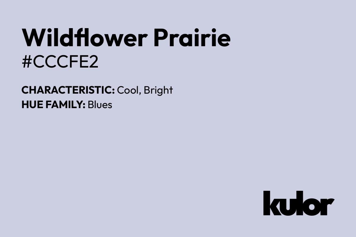 Wildflower Prairie is a color with a HTML hex code of #cccfe2.