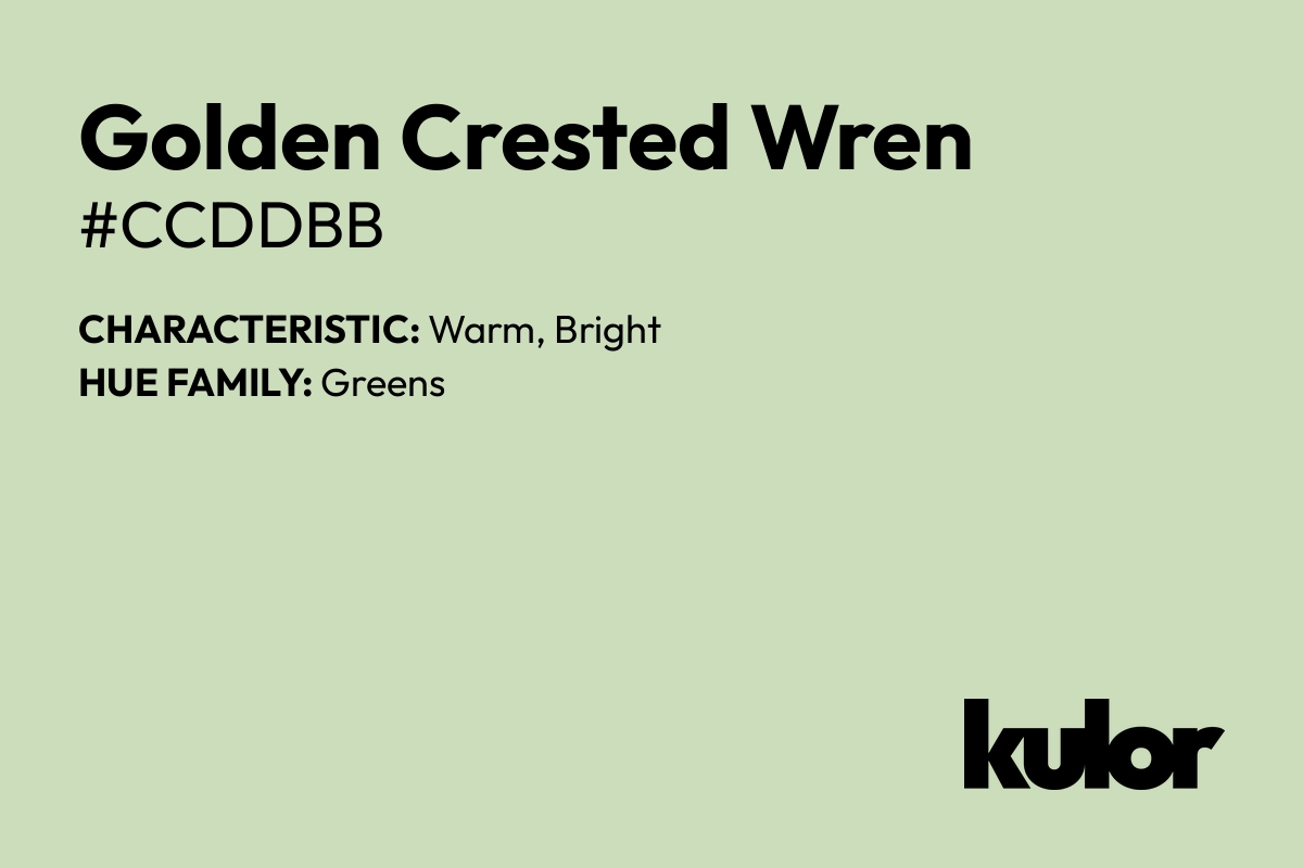 Golden Crested Wren is a color with a HTML hex code of #ccddbb.