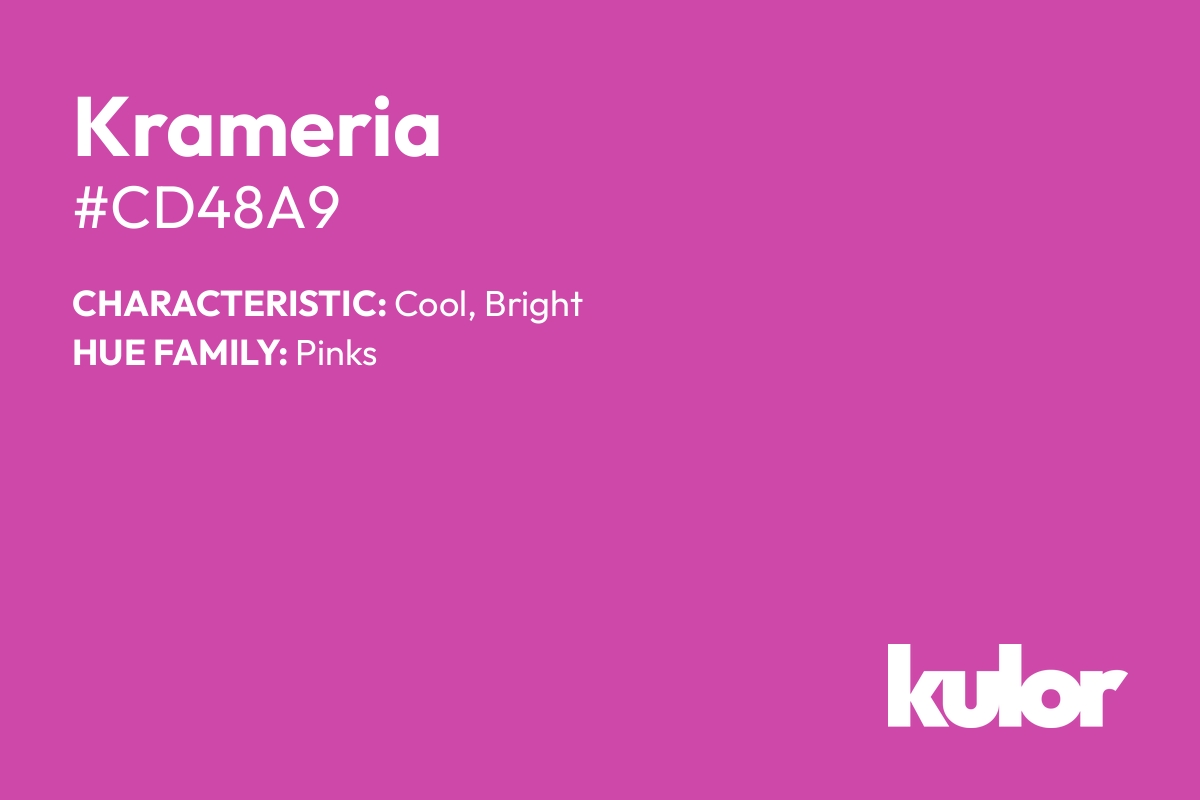 Krameria is a color with a HTML hex code of #cd48a9.