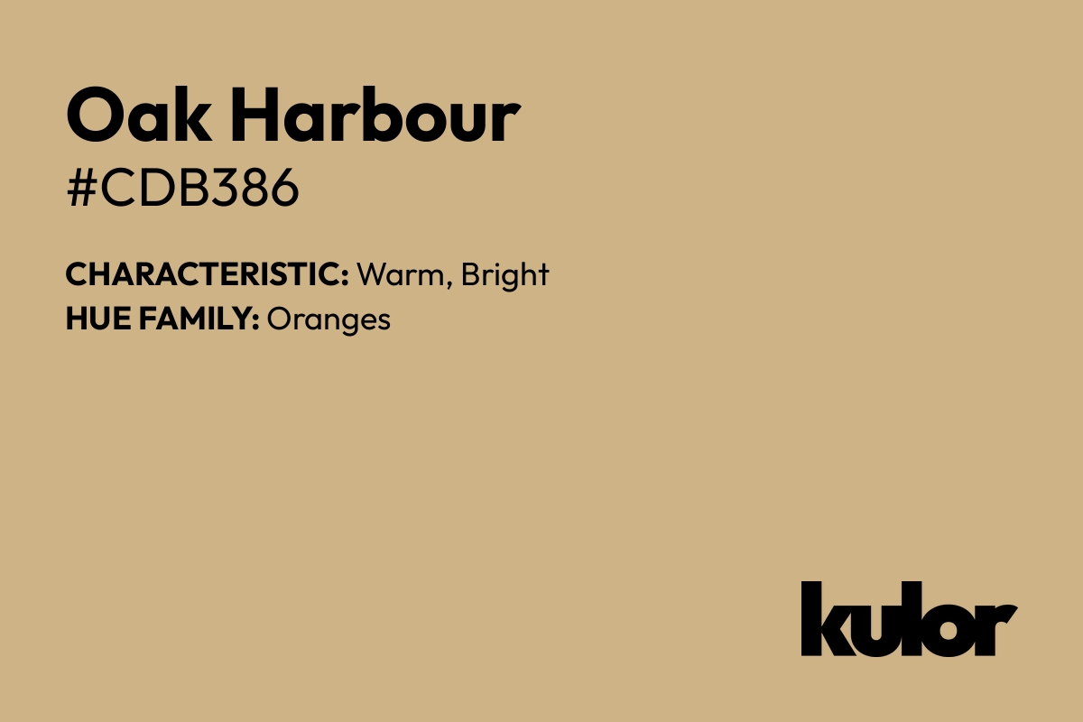 Oak Harbour is a color with a HTML hex code of #cdb386.