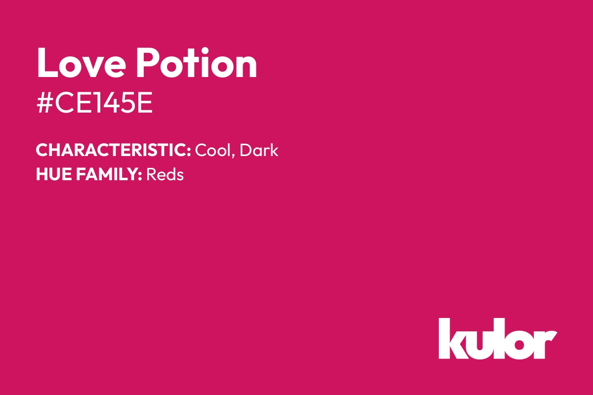 Love Potion is a color with a HTML hex code of #ce145e.