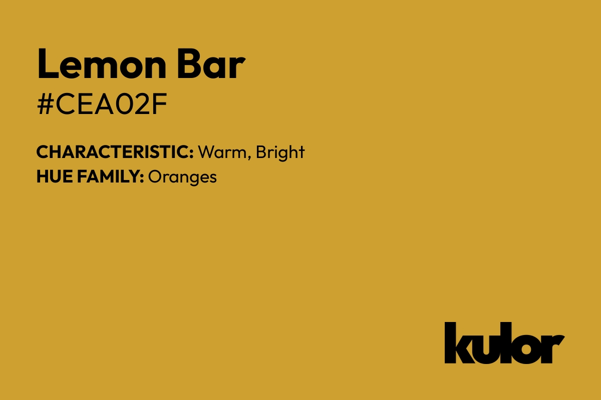 Lemon Bar is a color with a HTML hex code of #cea02f.