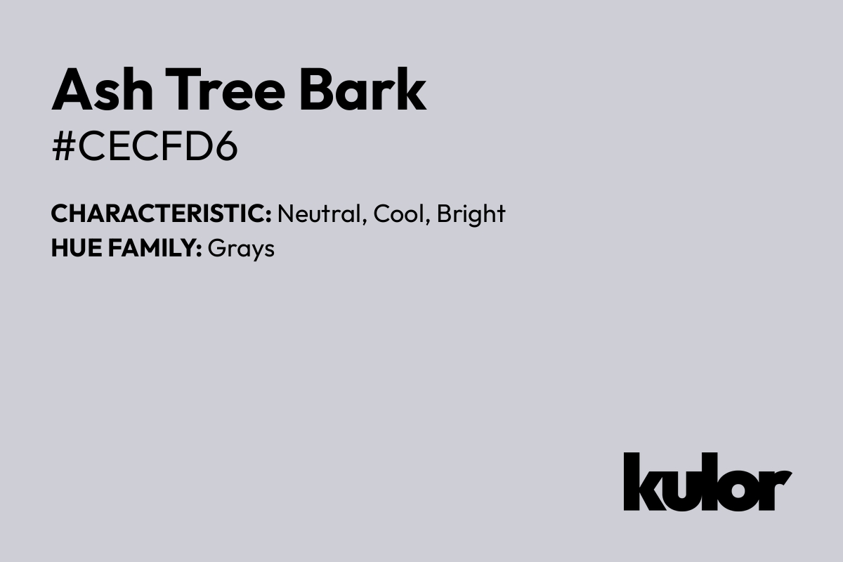 Ash Tree Bark is a color with a HTML hex code of #cecfd6.