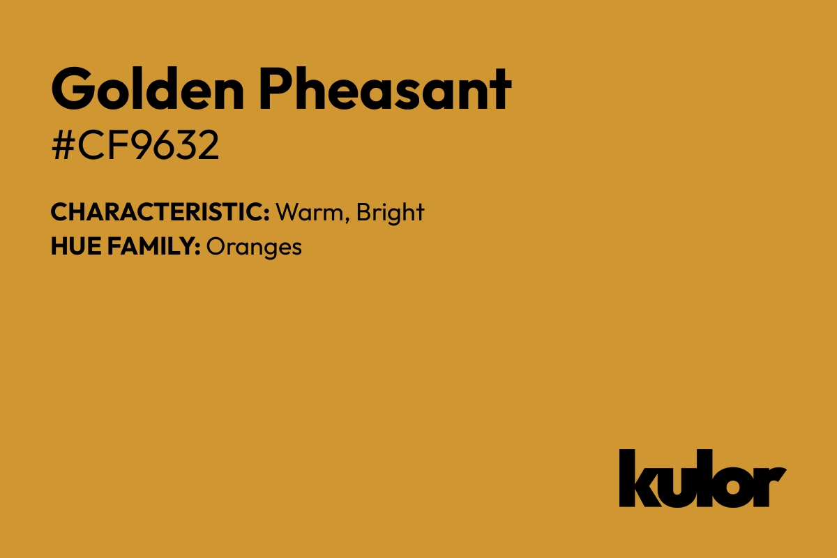 Golden Pheasant is a color with a HTML hex code of #cf9632.