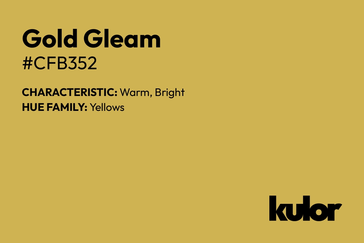 Gold Gleam is a color with a HTML hex code of #cfb352.