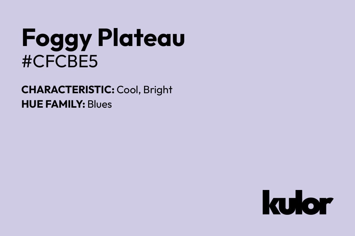 Foggy Plateau is a color with a HTML hex code of #cfcbe5.