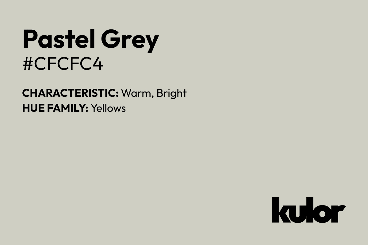 Pastel Grey is a color with a HTML hex code of #cfcfc4.