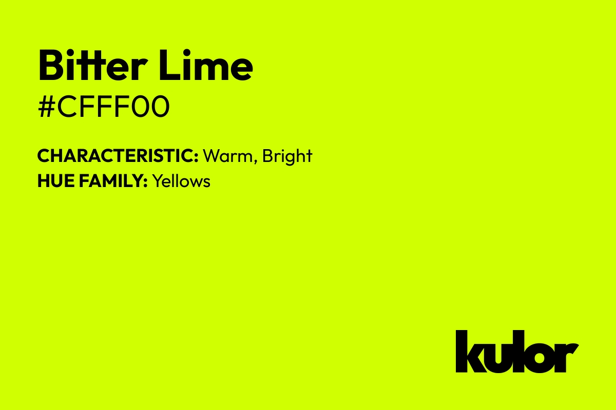 Bitter Lime is a color with a HTML hex code of #cfff00.