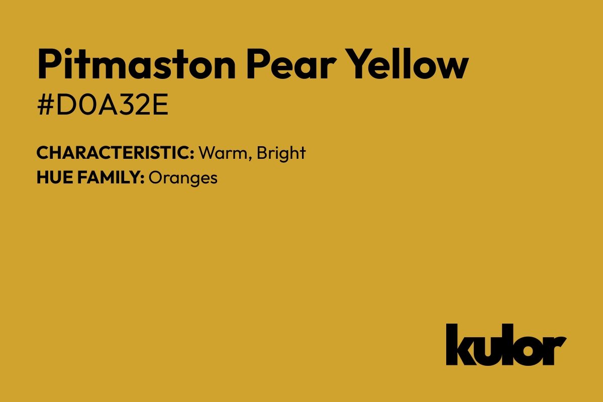 Pitmaston Pear Yellow is a color with a HTML hex code of #d0a32e.