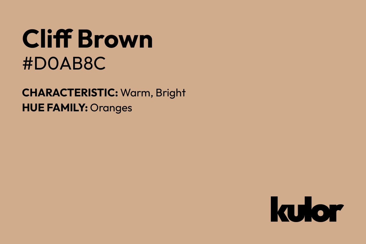 Cliff Brown is a color with a HTML hex code of #d0ab8c.