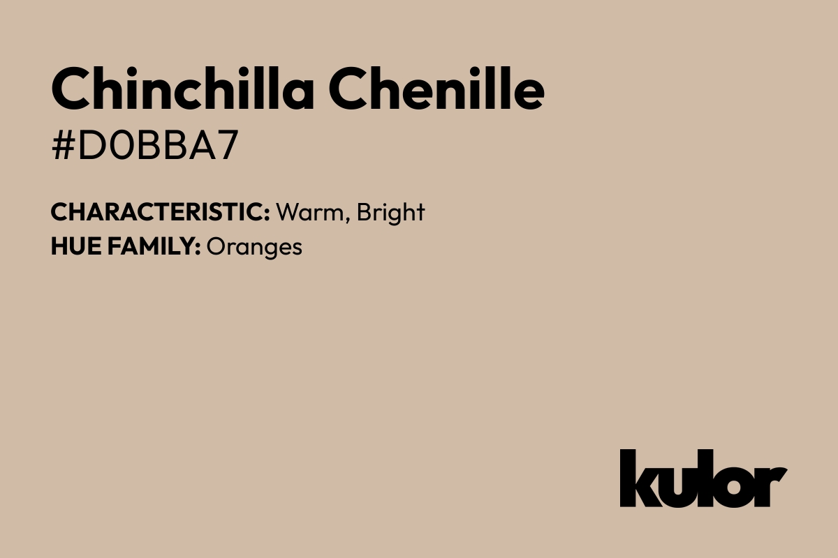 Chinchilla Chenille is a color with a HTML hex code of #d0bba7.