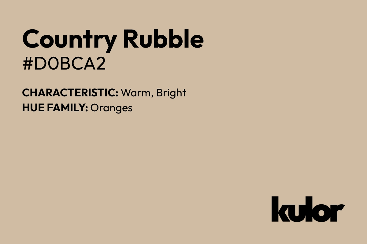 Country Rubble is a color with a HTML hex code of #d0bca2.