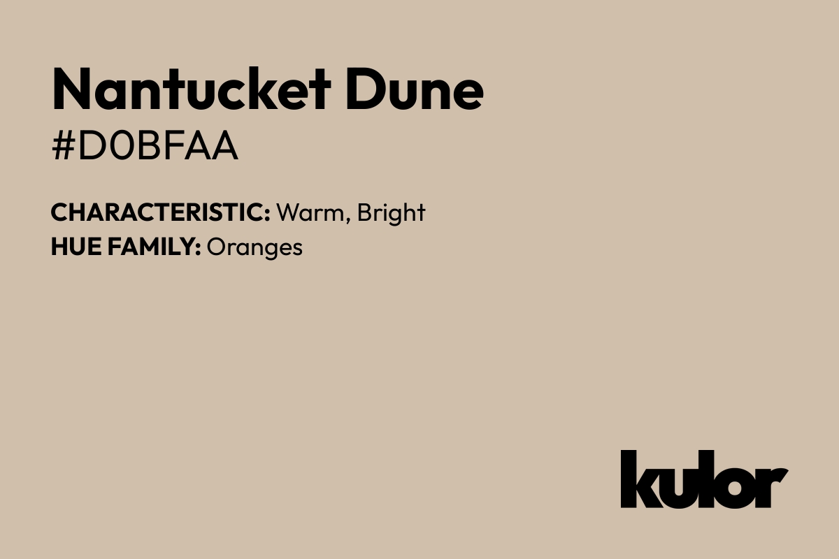 Nantucket Dune is a color with a HTML hex code of #d0bfaa.