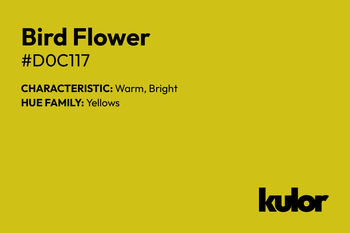 Bird Flower is a color with a HTML hex code of #d0c117.