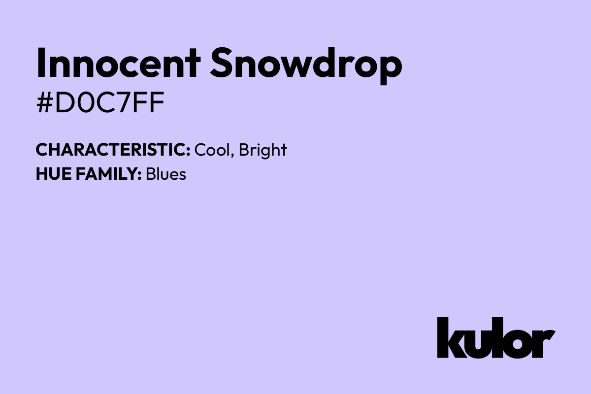 Innocent Snowdrop is a color with a HTML hex code of #d0c7ff.