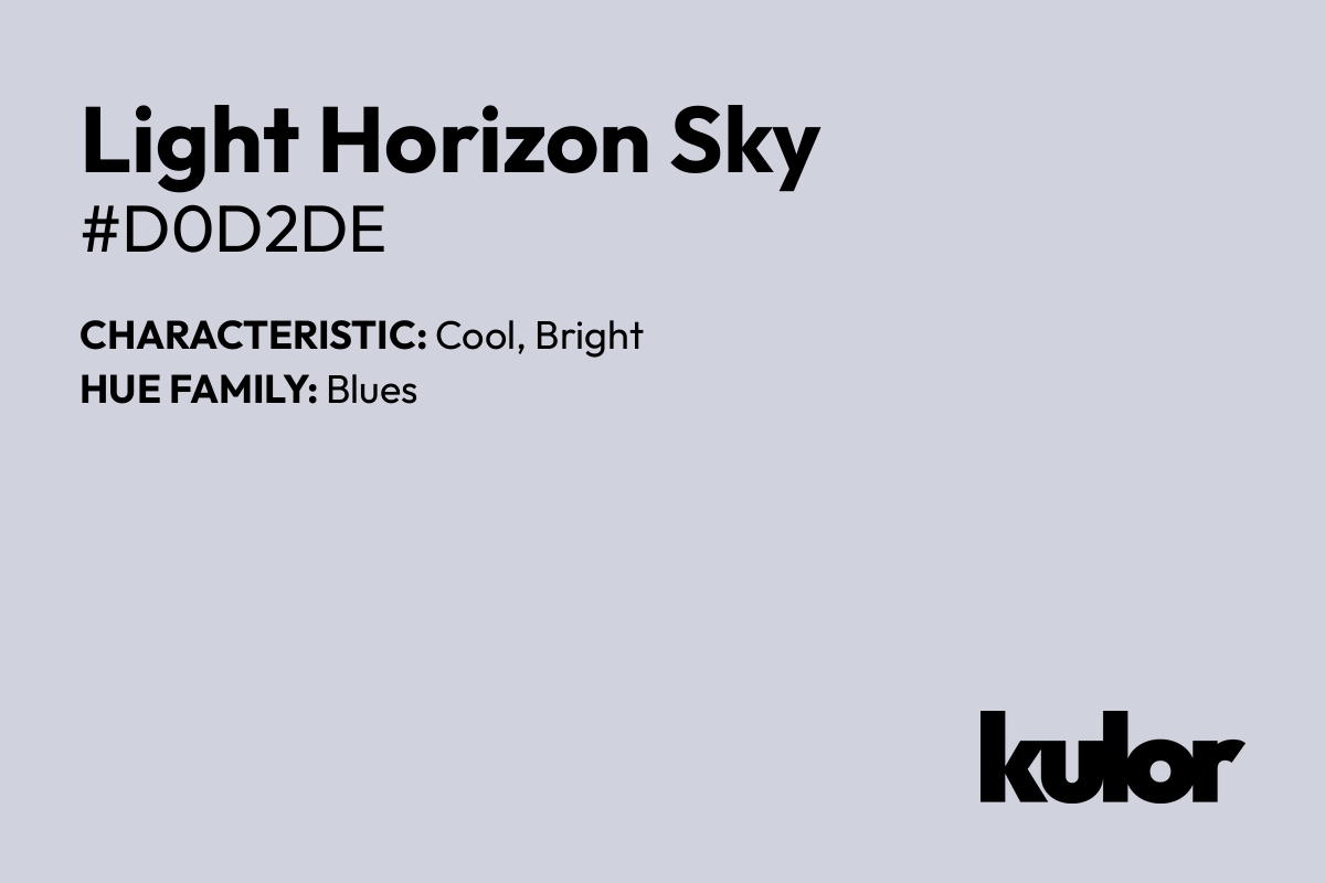 Light Horizon Sky is a color with a HTML hex code of #d0d2de.