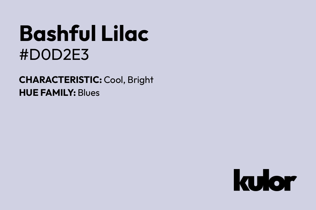 Bashful Lilac is a color with a HTML hex code of #d0d2e3.