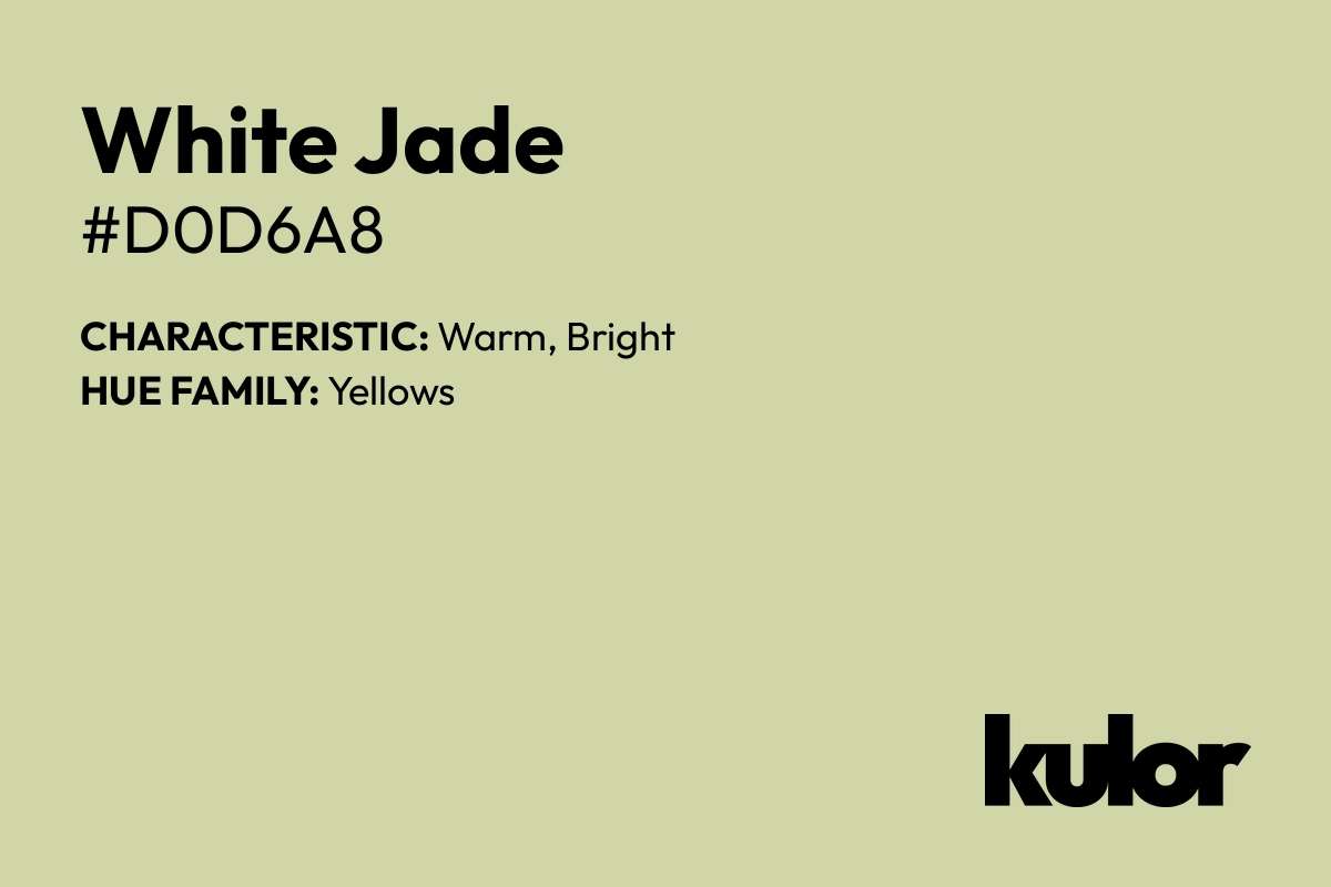 White Jade is a color with a HTML hex code of #d0d6a8.