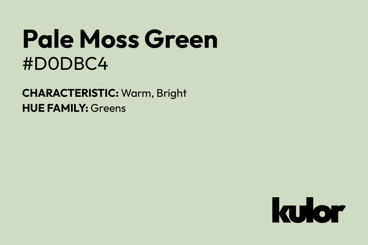 Pale Moss Green is a color with a HTML hex code of #d0dbc4.