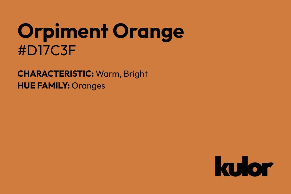 Orpiment Orange is a color with a HTML hex code of #d17c3f.