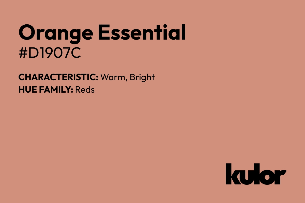 Orange Essential is a color with a HTML hex code of #d1907c.