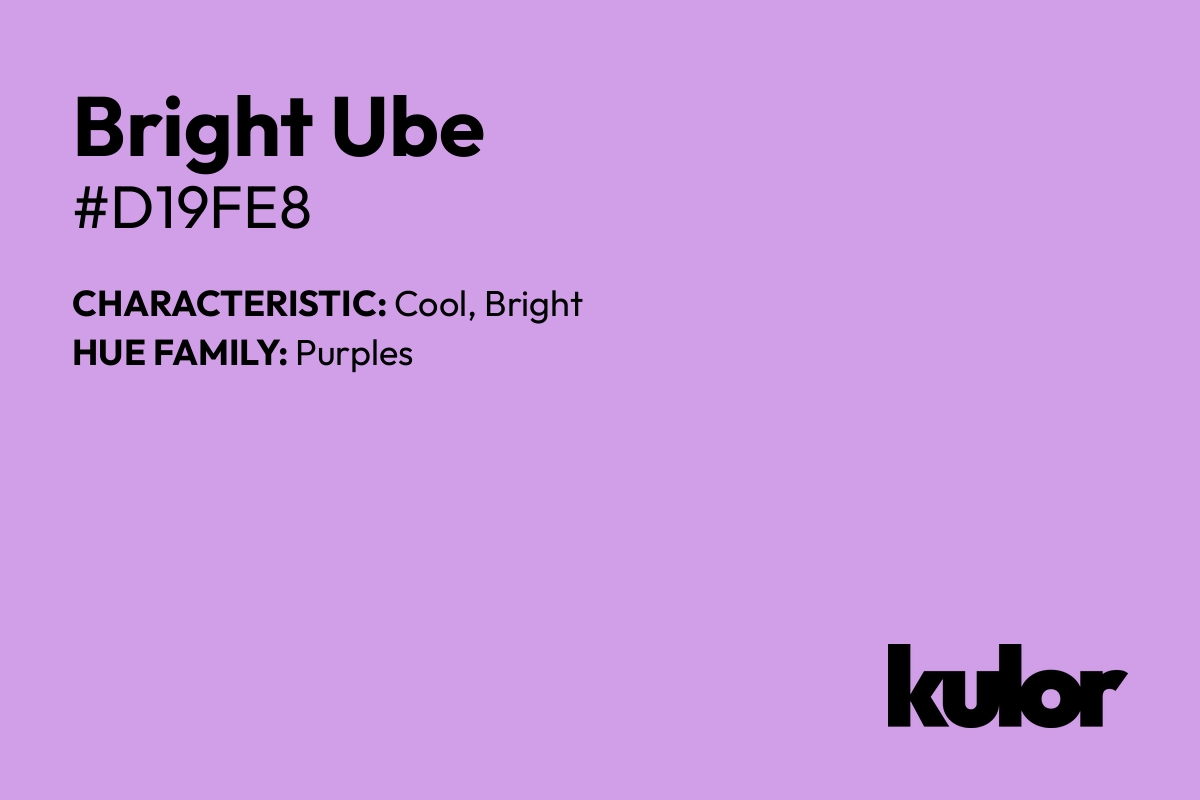 Bright Ube is a color with a HTML hex code of #d19fe8.