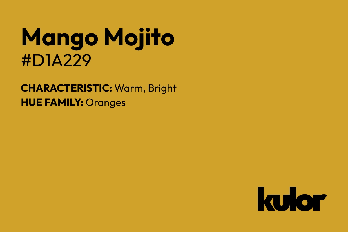 Mango Mojito is a color with a HTML hex code of #d1a229.