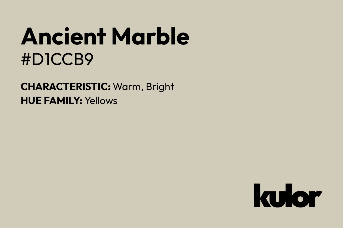 Ancient Marble is a color with a HTML hex code of #d1ccb9.