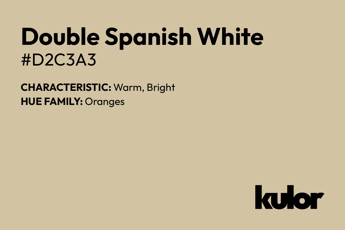 Double Spanish White is a color with a HTML hex code of #d2c3a3.