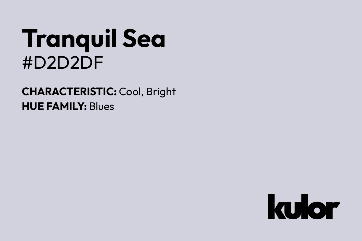 Tranquil Sea is a color with a HTML hex code of #d2d2df.