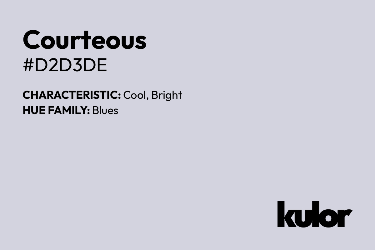 Courteous is a color with a HTML hex code of #d2d3de.