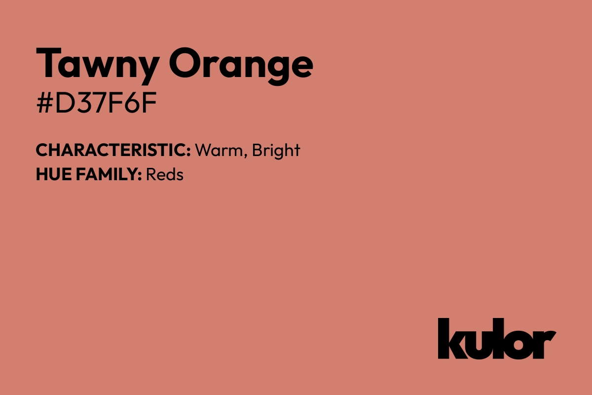 Tawny Orange is a color with a HTML hex code of #d37f6f.