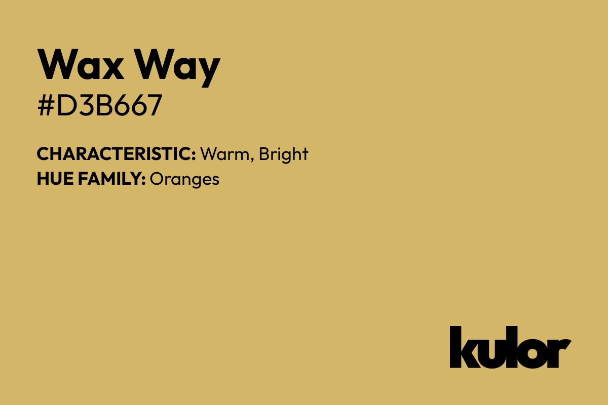 Wax Way is a color with a HTML hex code of #d3b667.