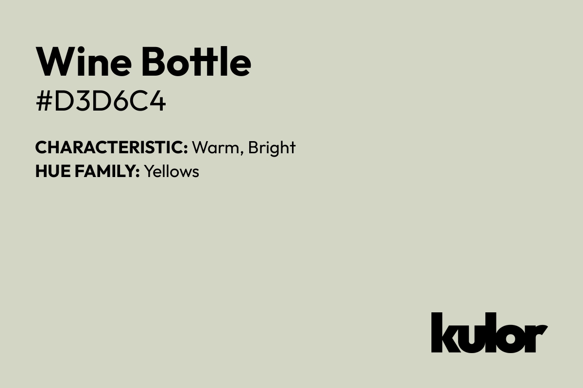 Wine Bottle is a color with a HTML hex code of #d3d6c4.